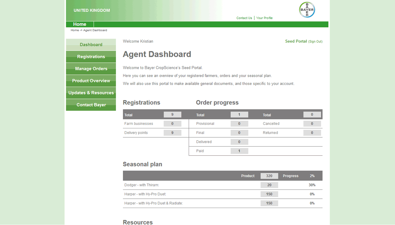 Project: Bayer Seed Portal