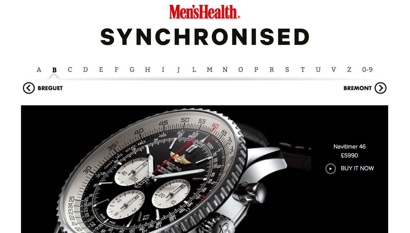 Project: Men's Health Synchronised Watch Brands A-Z